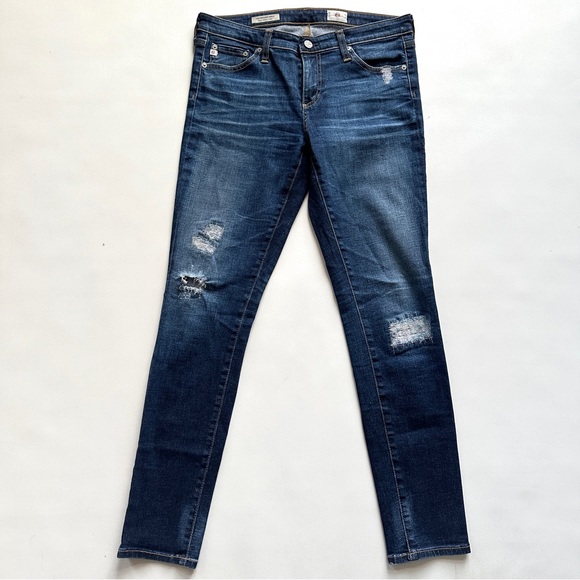 AG ADRIANO GOLDSCHMEID SUPER SKINNY LEGGING DISTRESSED ANKLE JEANS Sz28R - Picture 2 of 13